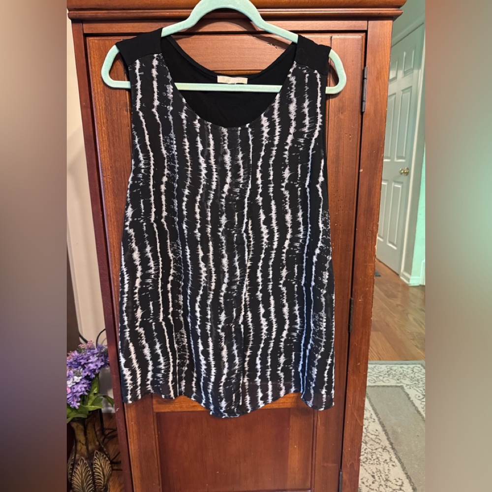 Joan Vass Monochrome Striped Tank Top size XL